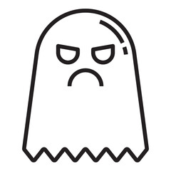 Angry ghost halloween line icon