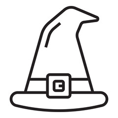 Witch hat halloween line icon