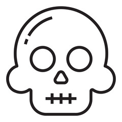 Skull face halloween line icon