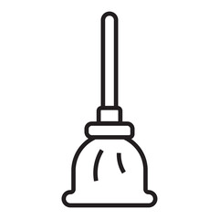 Clean broom sweep line icon