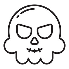 Skull face halloween line icon