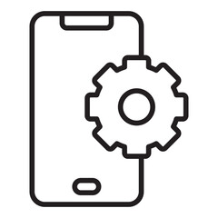 Mobile phone settings line icon