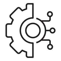 Technology gear circuit line icon
