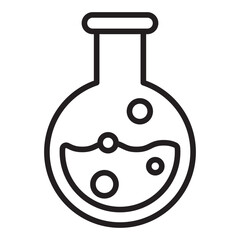 Laboratory flask experiment line icon