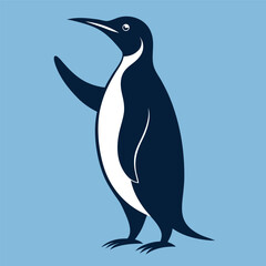 Obraz premium King Penguin Silhouette Vector Illustration with Distinctive Markings for Graphic Design