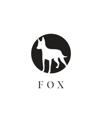 emblem black fox  logo vector, Emblem fox animal logo design