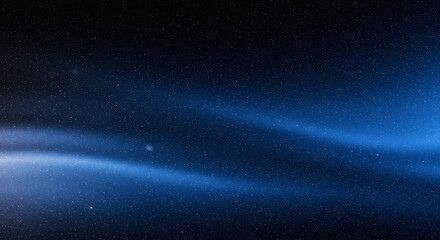 Blue light leaks and gradient over an abstract grainy background. Grainy colorful warm blue light leaks on a black background with a dust texture. Blue wavy abstract background for presentation	