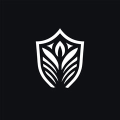 Shield icon set in vintage style. Protect shield security line icons. Badge quality symbol, sign, logo or emblem. Vector illustration