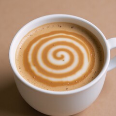 Creamy peanut milk in a mug highlighted by rich texture and color within soft focus background