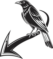 Black Curve Arrow Icon – Flat Vector Illustration in Minimal Modern Style