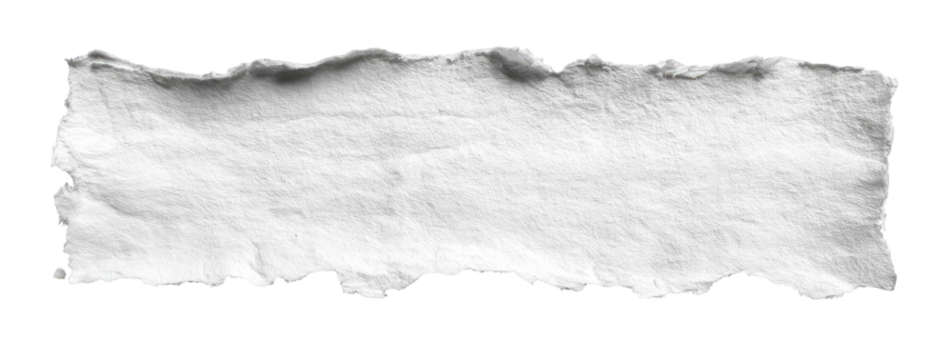Ripped white paper strip