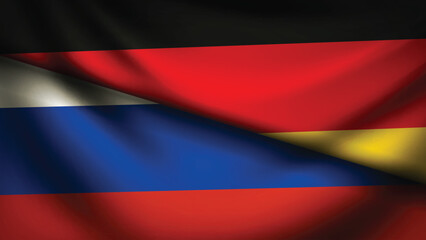 russia and germany flag fusion design