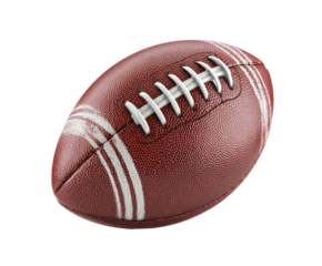 Classic leather football for outdoor games and sports activities on a transparent background, cut out