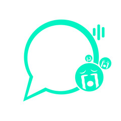 green speech bubble frame and feel like crying