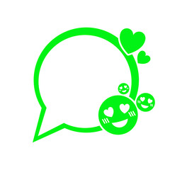 green speech bubble frame and feel like love