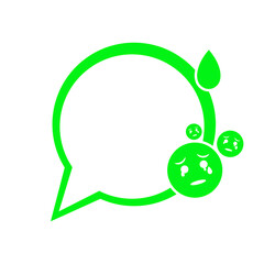 green speech bubble frame and feel like sad