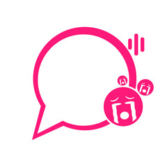 pink speech bubble frame and feel like crying