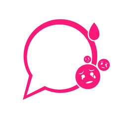 pink speech bubble frame and feel like sad