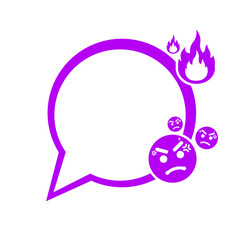 purple speech bubble frame and feel like angry