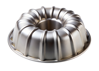 Fluted bundt cake baking pan isolated on transparent background
