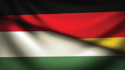 hungary and germany flag fusion design