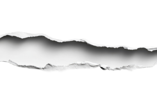 Ripped paper strip against black background