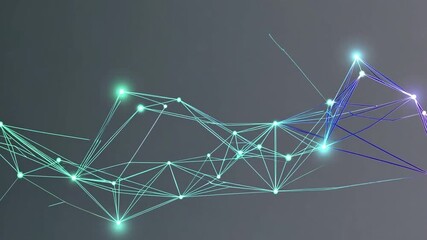 neon network mesh with glowing nodes - Powered by Adobe