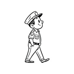 Cute Cartoon Police Officer Character Vector Illustration