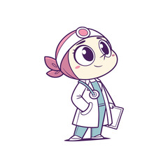 Cute Cartoon Police Officer Character Vector Illustration