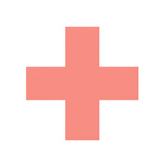 Obraz premium An isolated pink plus sign is set against a dark background, creating a contrasting and simple geometric design.