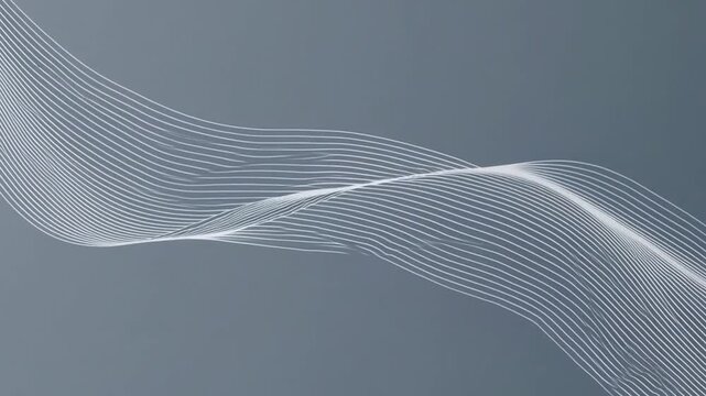 abstract white wave lines sculpture in blue sky