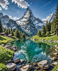 Fototapeta premium Reflections Beneath the Matterhorn