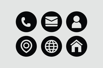 Fototapeta premium phone, address, email, person, contact icons collection vector 