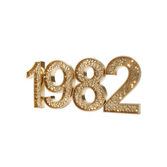 Naklejka premium Sparkling Gold 1982 Retro Year Number with Glittering Texture