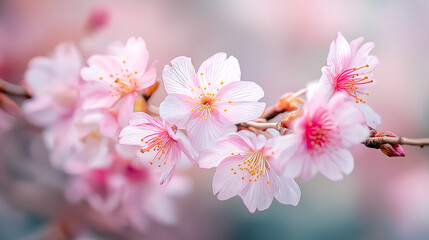 Obraz premium pink cherry blossom spring