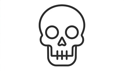 Obraz premium Simple, outlined illustration of a skull against a plain background.