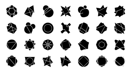 Vector art of collection of abstract geometric shapes and icons