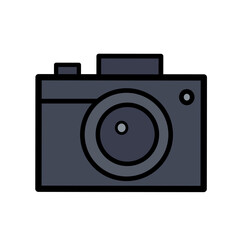 Modern Minimalist Flat Design Camera Object for Digital Photography and Imaging