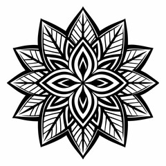 black and white floral ornament