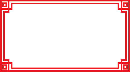 Chinese pattern frame Geometric Red Asian Vector illustration