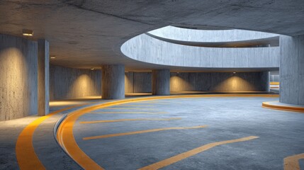 Underground parking garage interior design