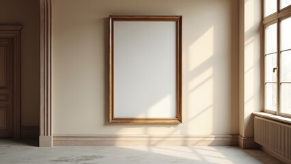 Interior with empty frame and light window