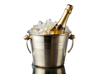 Chilled Champagne Celebrate with an Ice-Cold Bottle in a Metal Bucket
