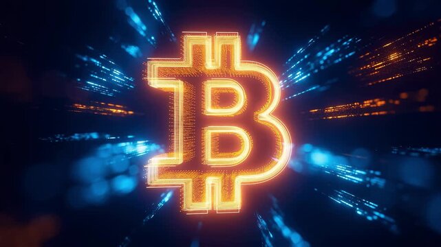 3d Bitcoin logo symbol digital render