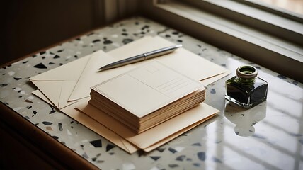 Elegant stationery set for personalized communication and heartfelt messages in a sophisticated setting