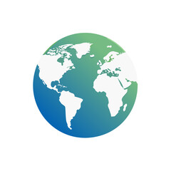Fototapeta premium Gradient World Globe Design Representing Earth Continents and Ocean, Illustration
