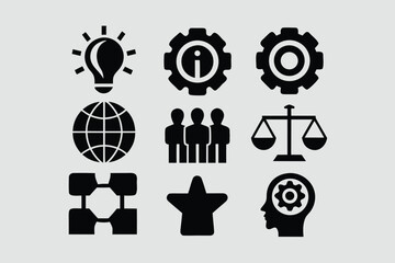 Core Values Icon Set vector 