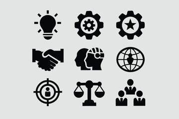 Core Values Icon Set vector 