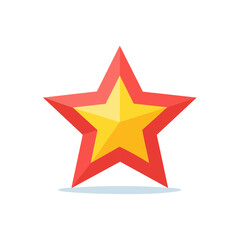 Obraz premium Red and Yellow Five-Pointed Star Illustration, Shiny, Bright, Graphic, Vector
