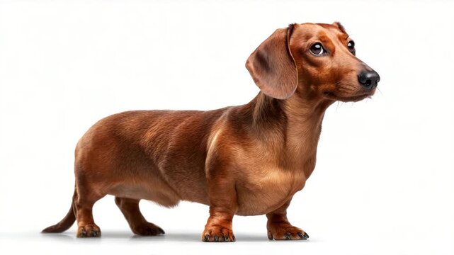 Playful dachshund showcasing its adorable personality in studio